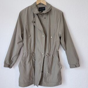 Gallery VTG Tan Cinch Waist Utility Anorak Long Windbreakers XS Neutral Gorpcore